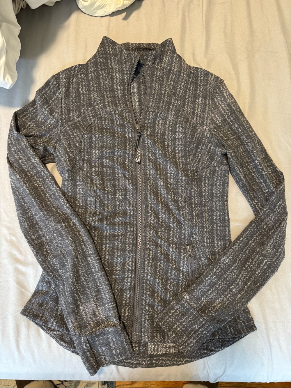 lululemon athletica Heathered Charcoal Full‑Zip Bomber Jacket